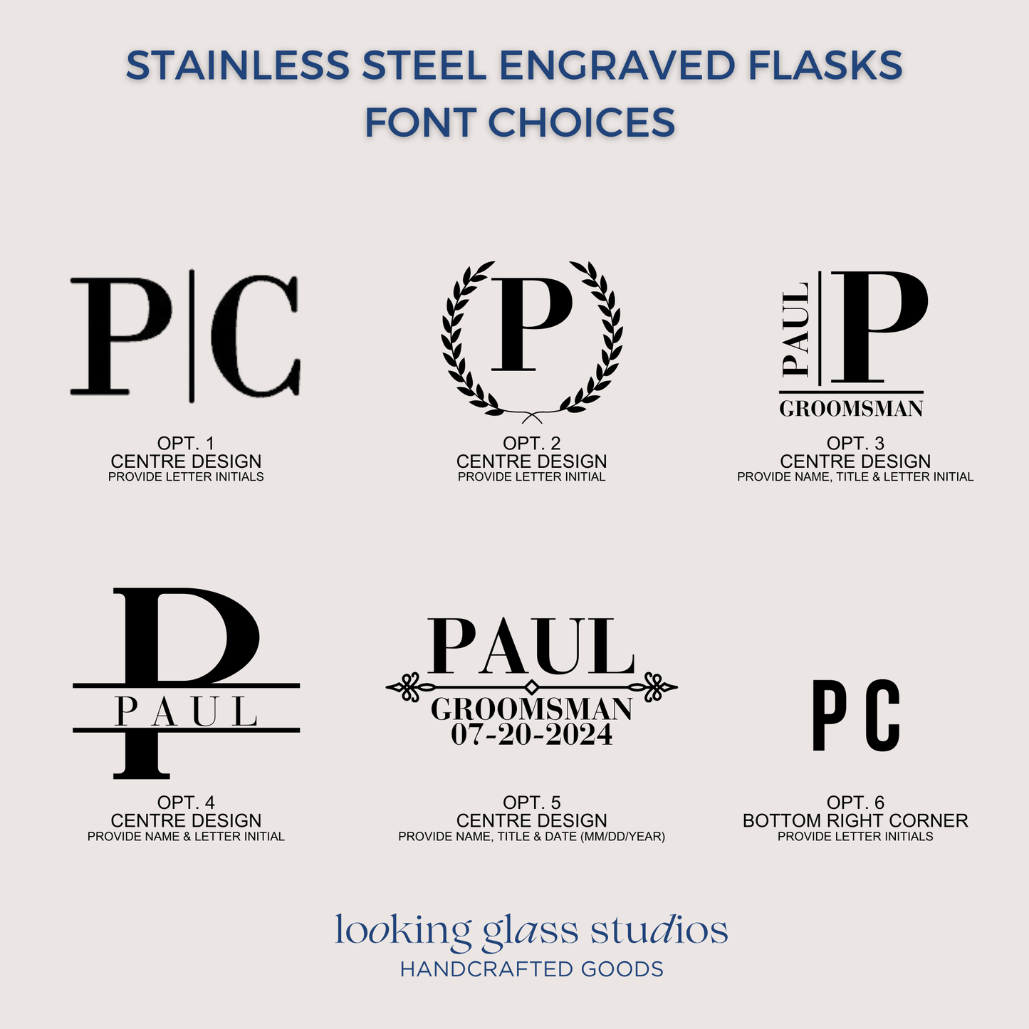 Engraved Stainless Steel Fask