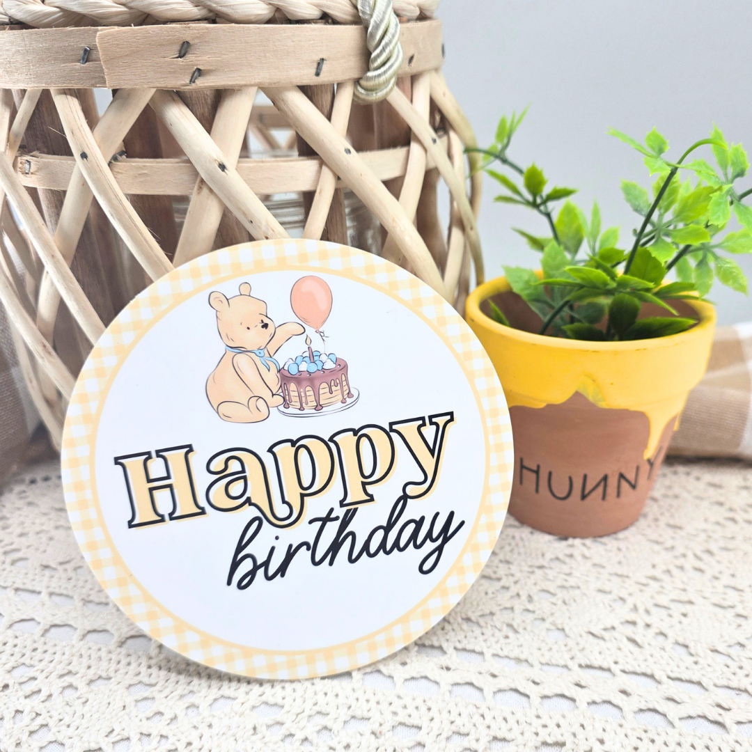 Storybook Pooh Bear Baby Milestone Discs - Double Sided Acrylic Monthly Photo Props