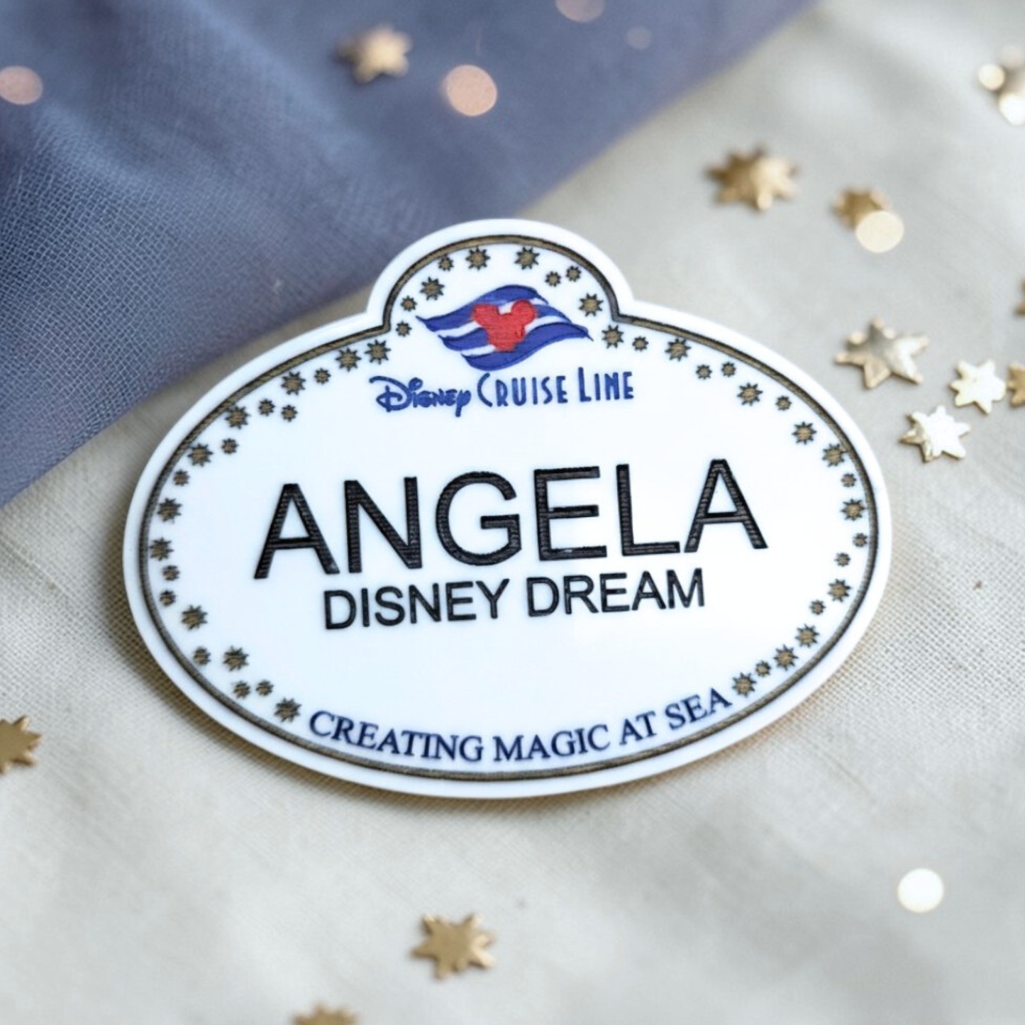 Personalized Cast Member Name Tag - Custom Magical Keepsake Acrylic Badge