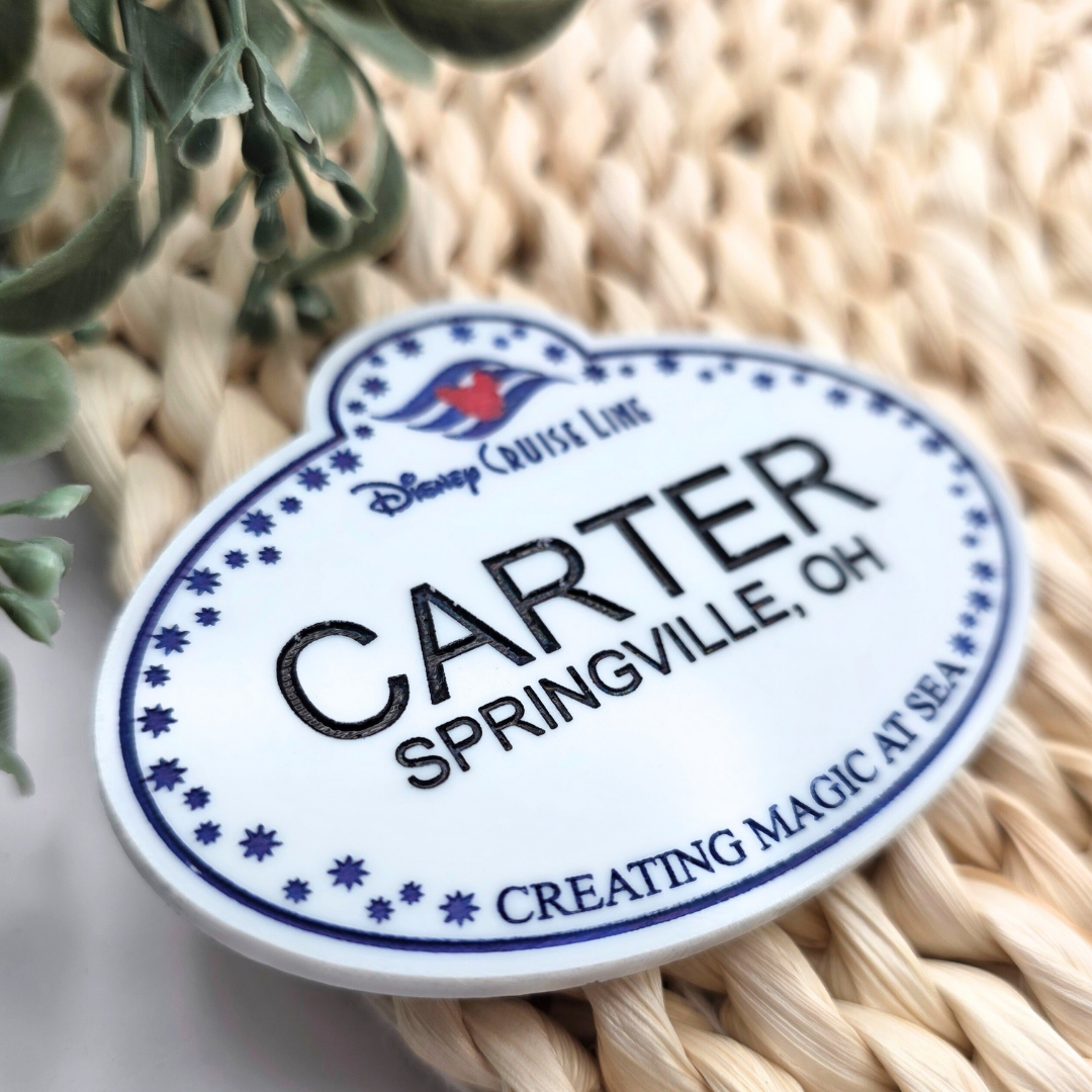Personalized Cast Member Name Tag - Custom Magical Keepsake Acrylic Badge