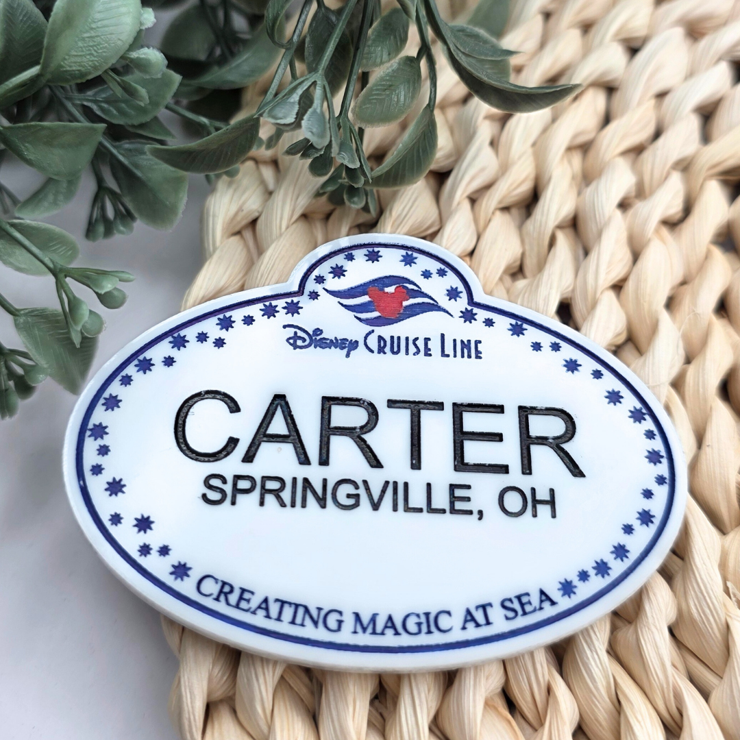 Personalized Cast Member Name Tag - Custom Magical Keepsake Acrylic Badge