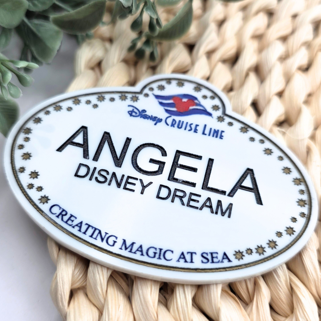 Personalized Cast Member Name Tag - Custom Magical Keepsake Acrylic Badge