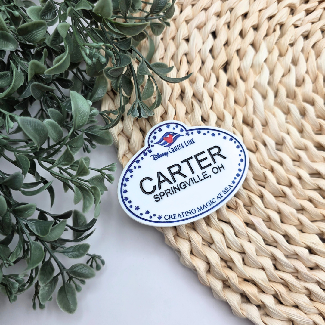 Personalized Cast Member Name Tag - Custom Magical Keepsake Acrylic Badge
