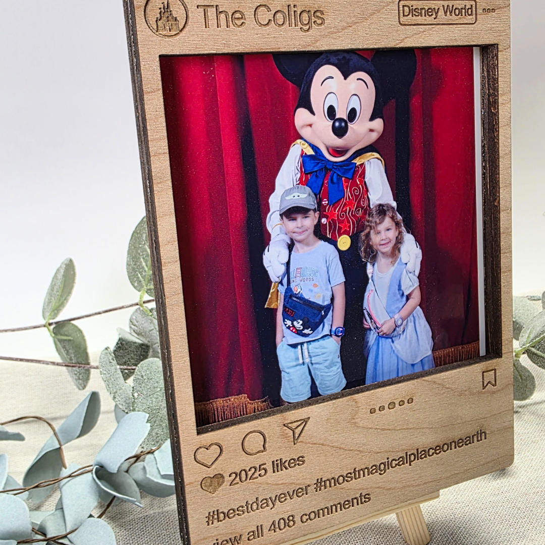 Custom Instagram Disney 5"x7" Wood Frame