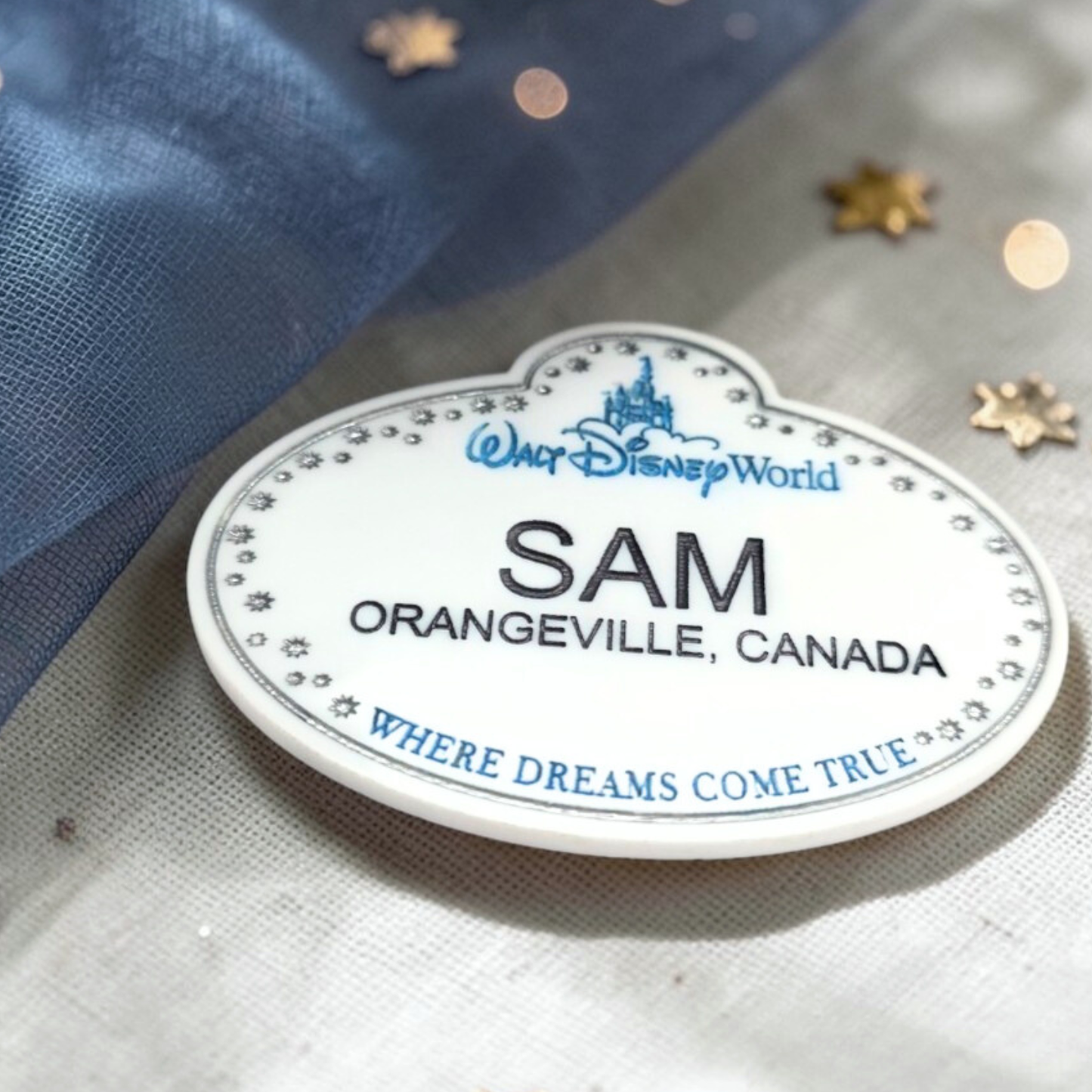 Personalized Cast Member Name Tag - Custom Magical Keepsake Acrylic Badge