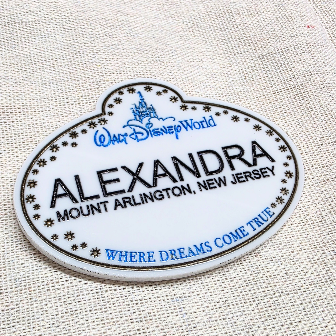 Personalized Cast Member Name Tag - Custom Magical Keepsake Acrylic Badge