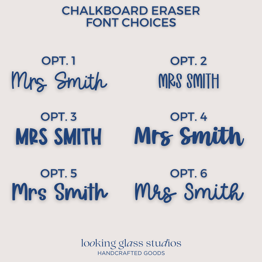 Personalized Teacher Chalkboard Eraser - Custom Name Teacher Appreciation Gift