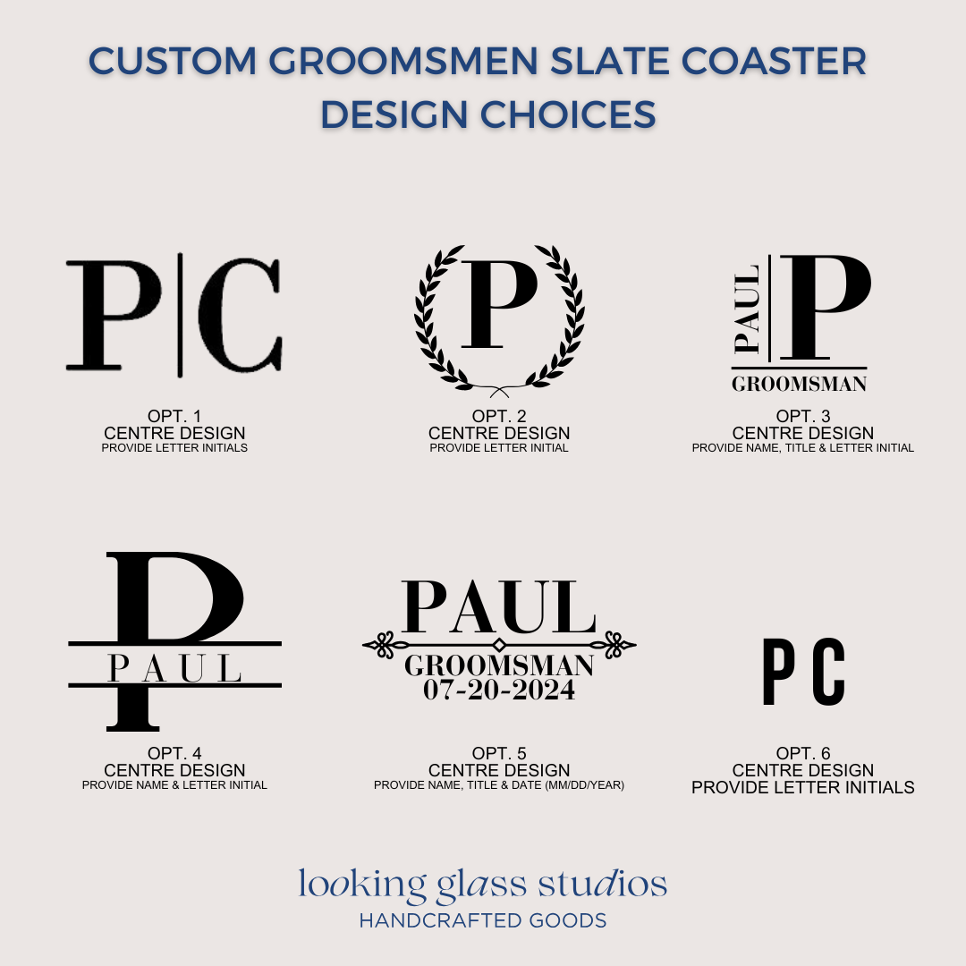 Custom Groomsman Slate Coasters