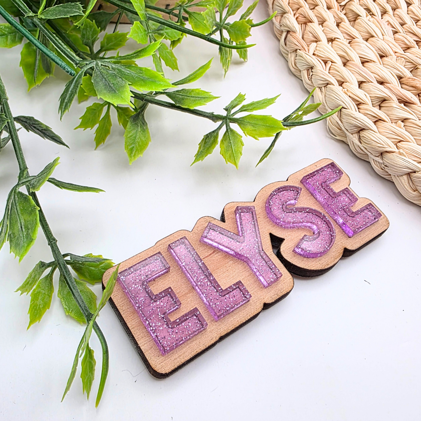 Custom Name Mini Magnet Personalized Wood and Acrylic Fridge Magnet - Back to School - Teacher Gift - Fridge Decor
