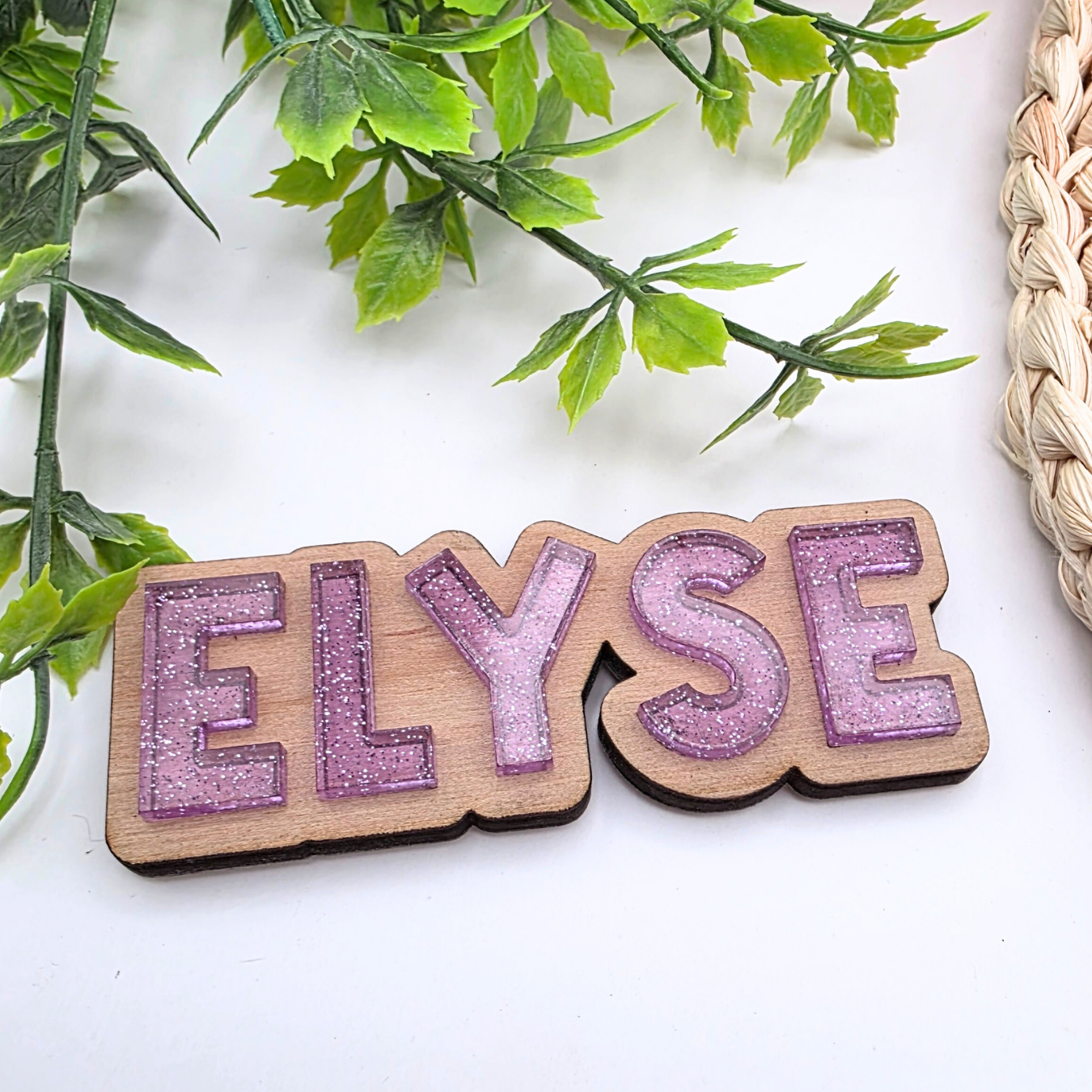 Custom Name Mini Magnet Personalized Wood and Acrylic Fridge Magnet - Back to School - Teacher Gift - Fridge Decor