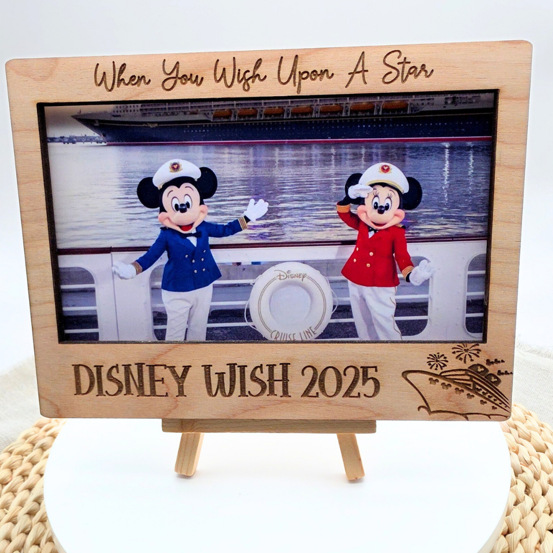 Magical Cruise Memory Frame | Personalized DCL Vacation Keepsake | Custom 5x7 Photo Frame | Nautical Cruise Gift | Travel Display Frame