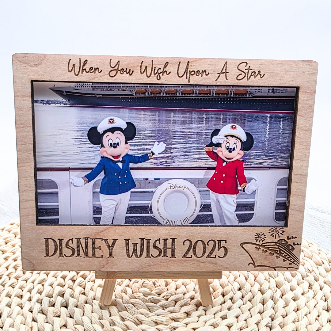 Magical Cruise Memory Frame | Personalized DCL Vacation Keepsake | Custom 5x7 Photo Frame | Nautical Cruise Gift | Travel Display Frame