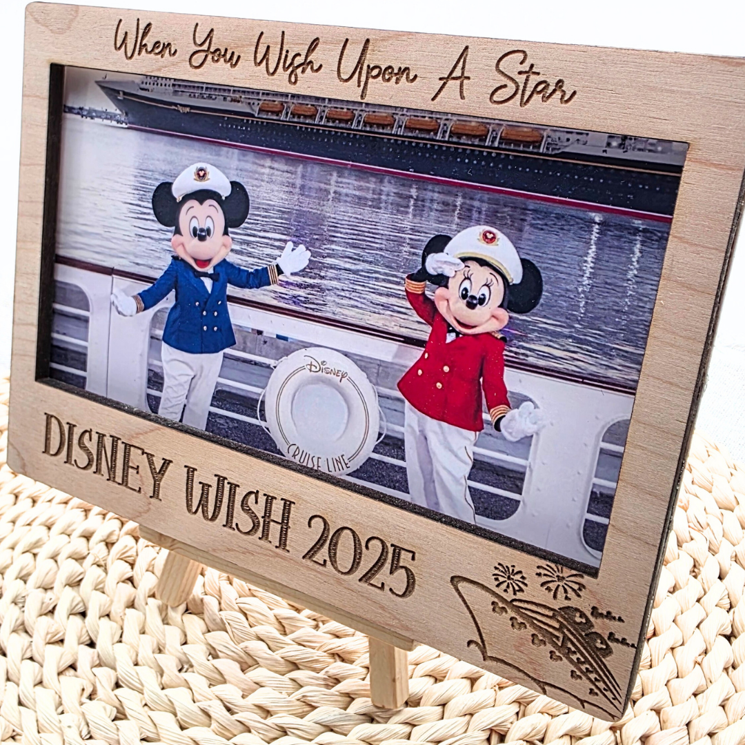 Magical Cruise Memory Frame | Personalized DCL Vacation Keepsake | Custom 5x7 Photo Frame | Nautical Cruise Gift | Travel Display Frame