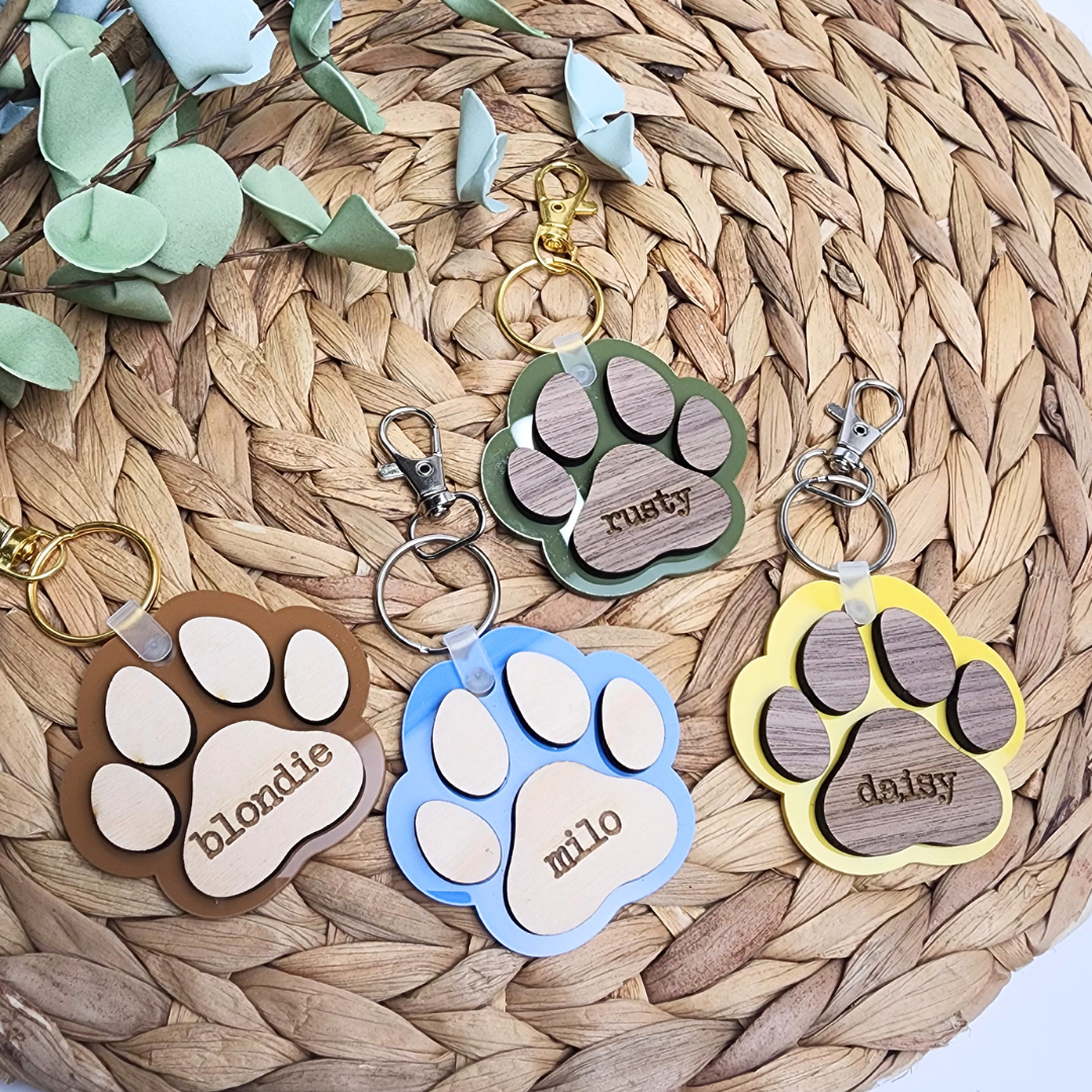 Custom Paw Keyring