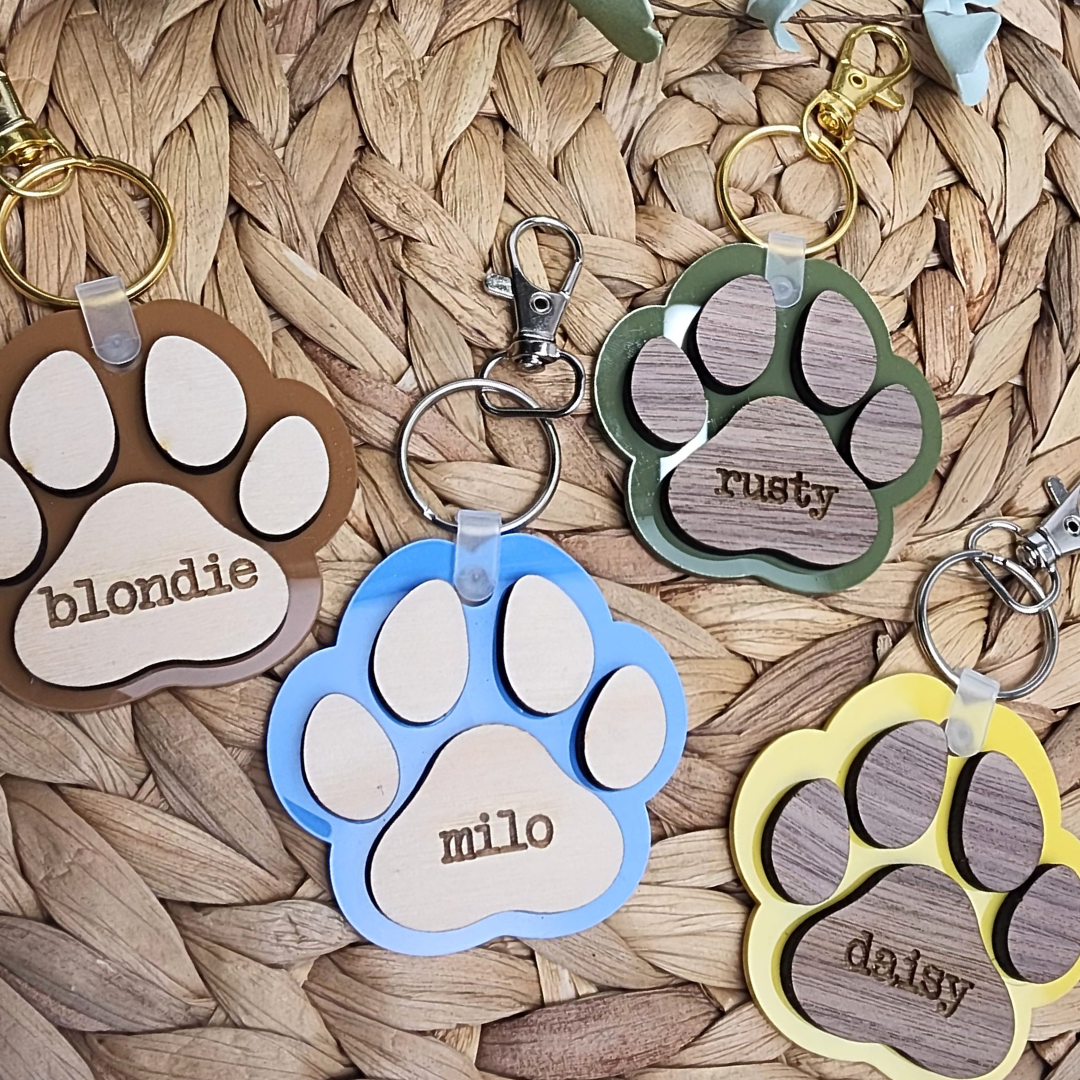 Custom Paw Keyring