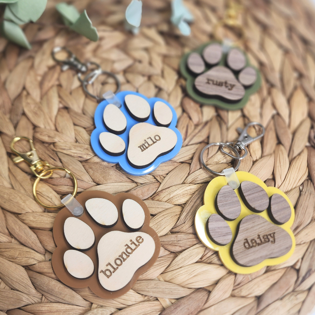Custom Paw Keyring