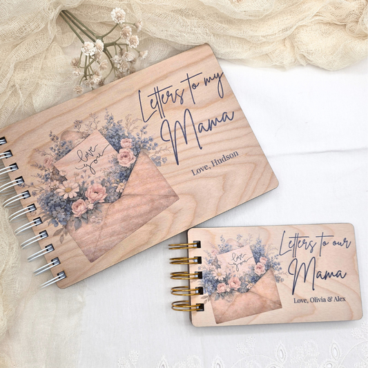 Personalized Letters to Mama Book - Custom Wooden Memory Keepsake Journal - Mother’s Day Gift