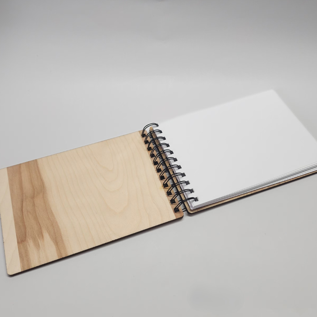 Large Custom Wood School Icons Autograph Book - Personalized School Memory Book for Kids