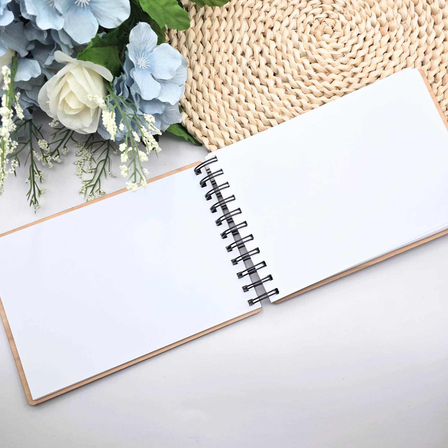Woodland Friends Guest Book - Personalized Wedding or Baby Shower Book - A5 Wood Cover - Pooh Inspired Memory Keepsake
