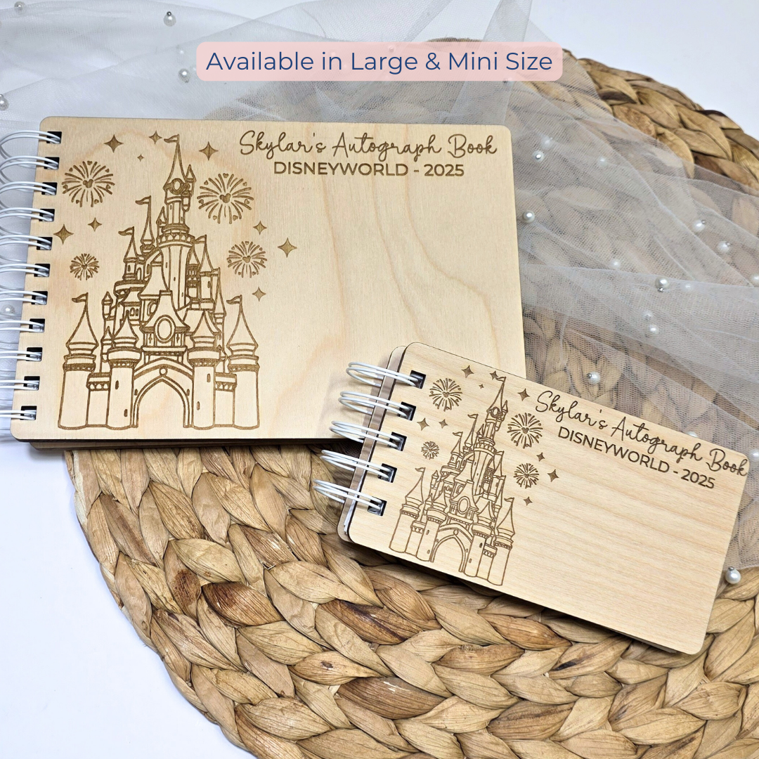 Castle Custom Wood Autograph Book