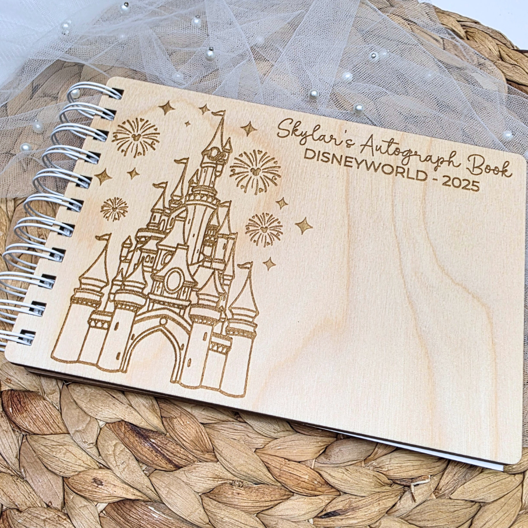 Castle Custom Wood Autograph Book