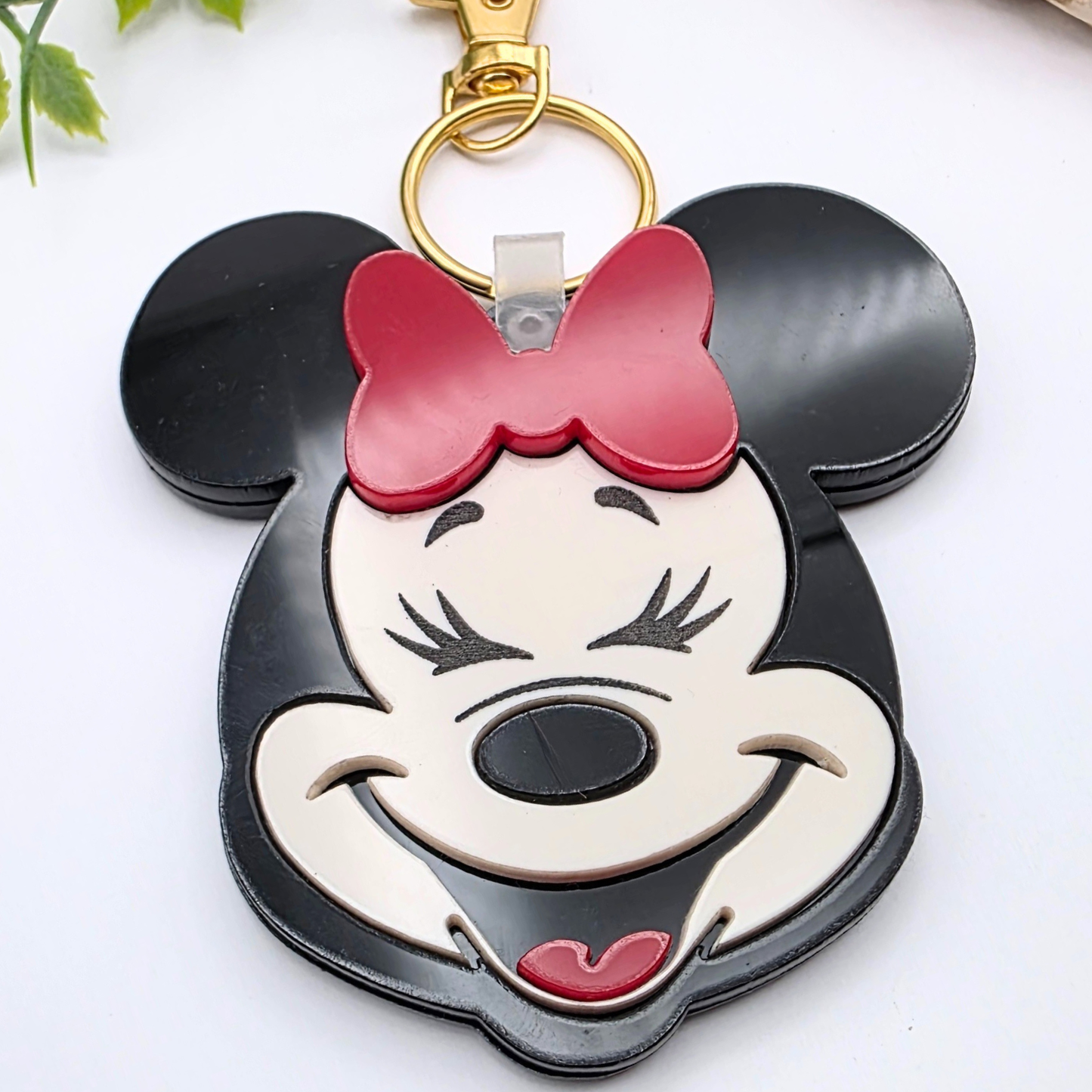 Personalized Mouse-Inspired NFC Emergency Contact Tag - Custom Acrylic Safety Keychain - Tap with Phone - Boy or Girl Design with Bow
