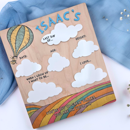 First Day Last Day School Sign Board - Personalized Milestone Dry Erase Photo Prop