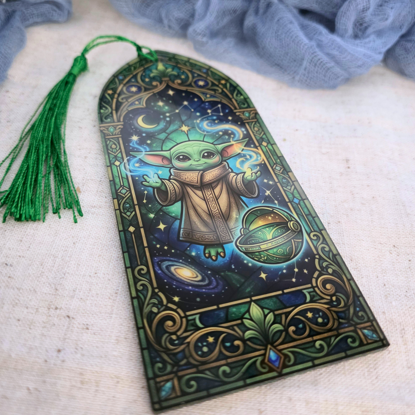 Space Wars Stained Glass Acrylic Bookmark - Reader Gift for Sci Fi Fantasy Fans