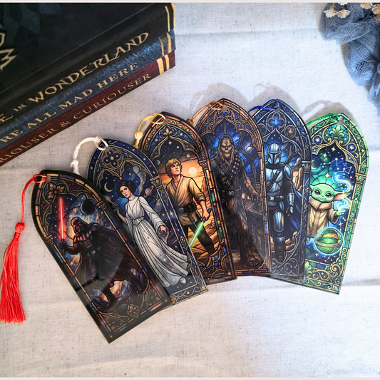 Space Wars Stained Glass Acrylic Bookmark - Reader Gift for Sci Fi Fantasy Fans