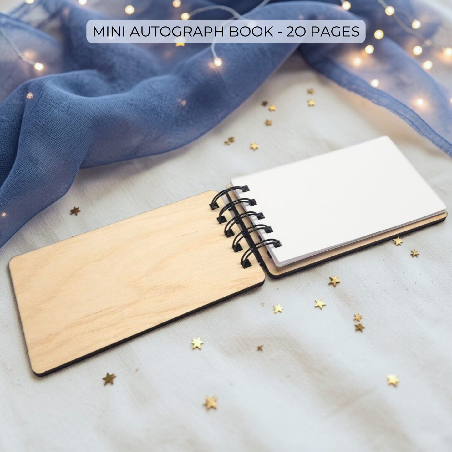 Princess Wood Autograph Book - Personalized Theme Park Memory Book | Royal Vacation Keepsake Gift