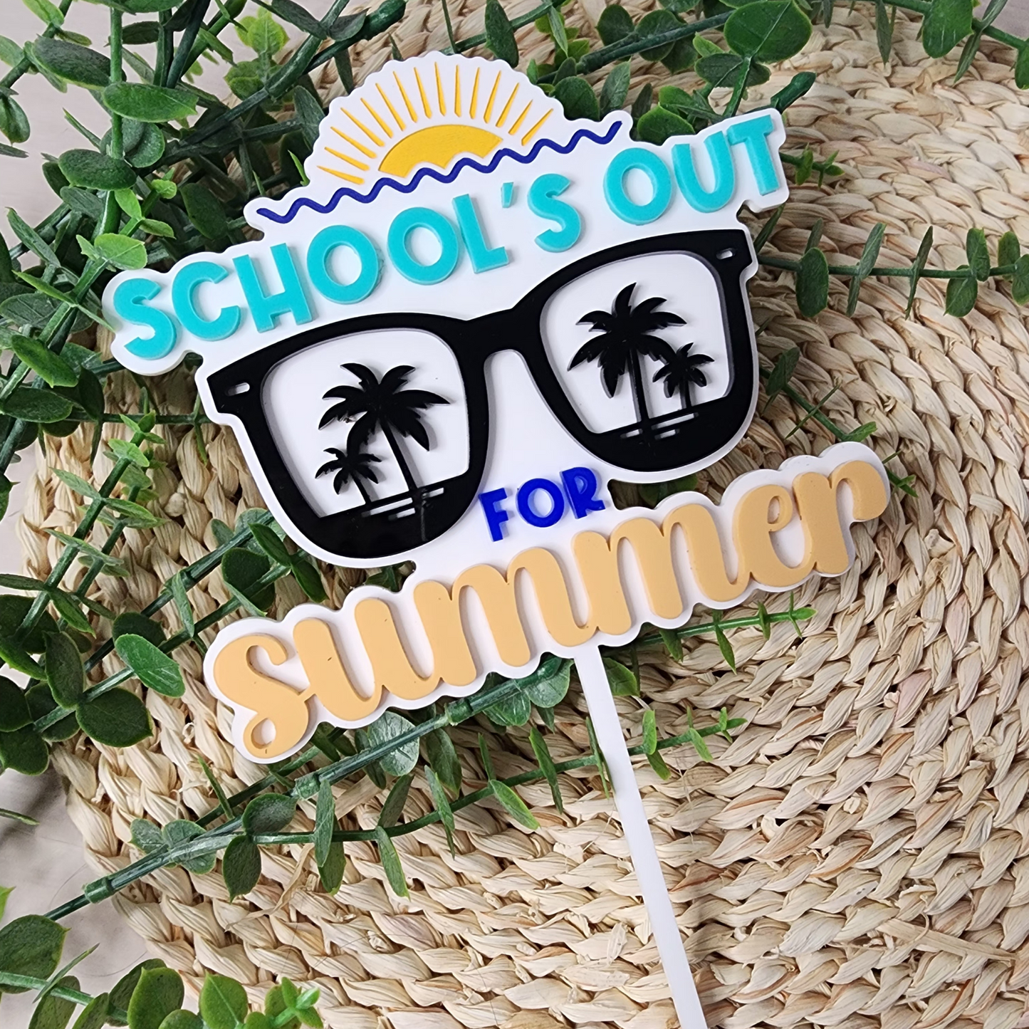 SCHOOL'S OUT FOR THE SUMMER CAKE TOPPER