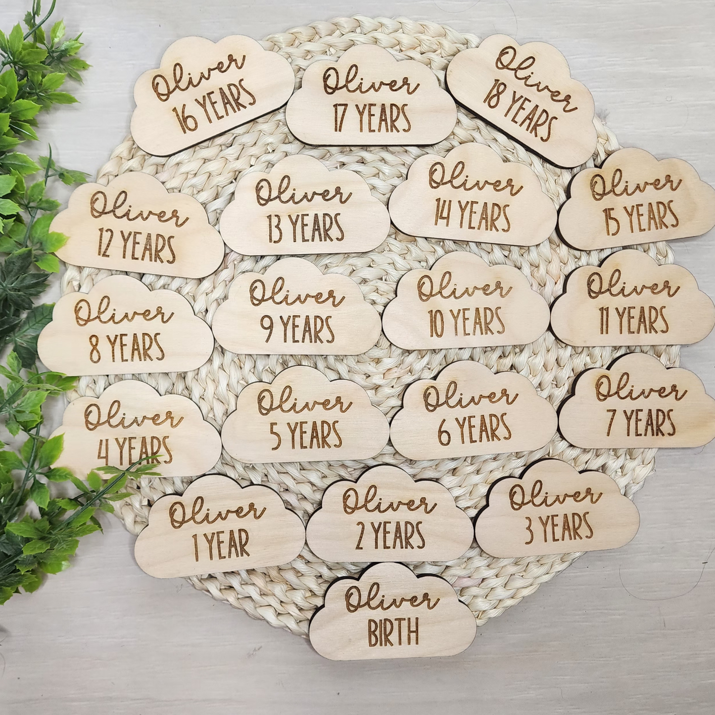 PERSONALIZED GROWTH CHART MARKERS - CLOUD