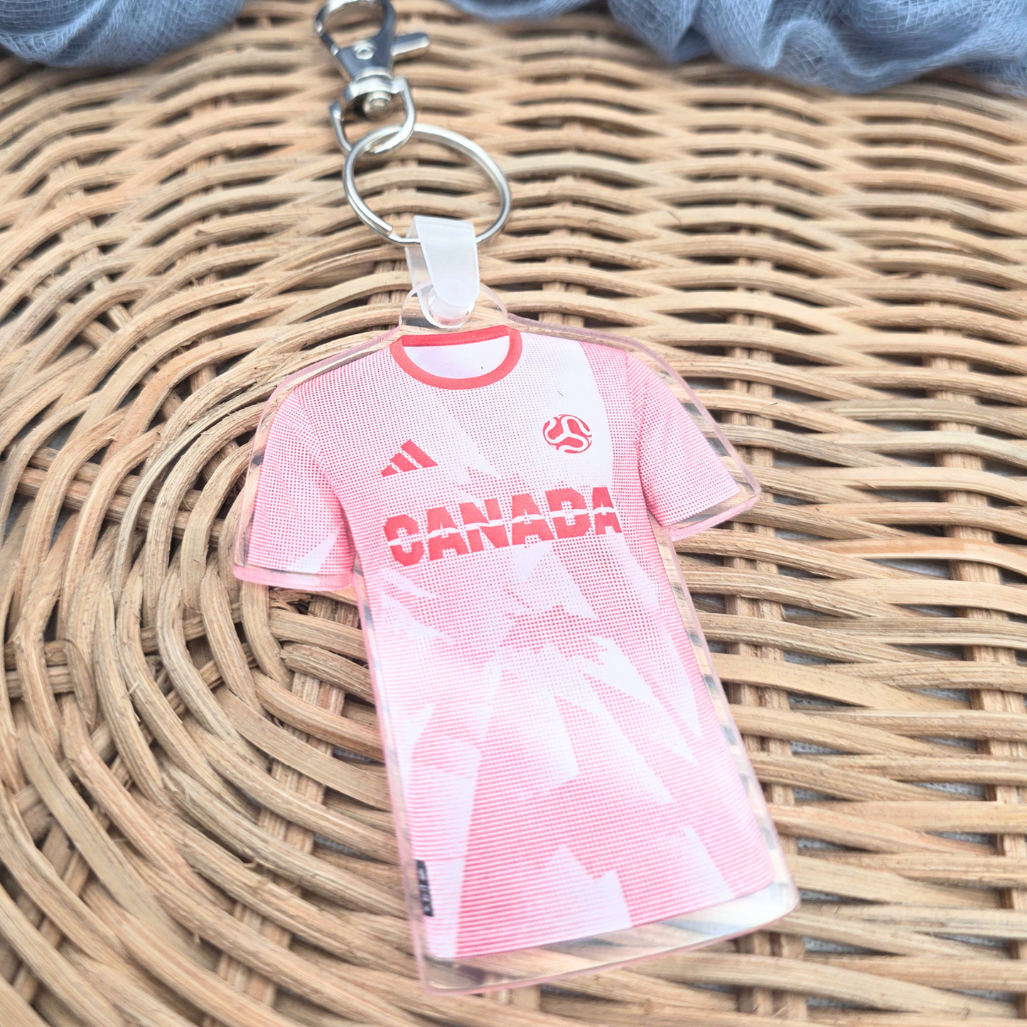 Soccer Jersey Keyring - Acrylic Team Keychain Sports Bag Charm
