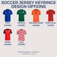 Soccer Jersey Keyring - Acrylic Team Keychain Sports Bag Charm