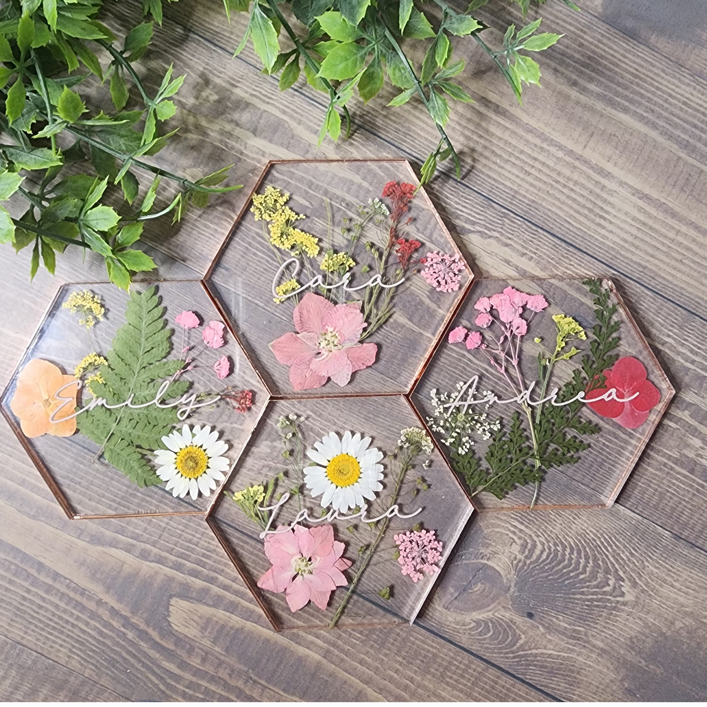 PRESSED FLOWER PLACECARD COASTER