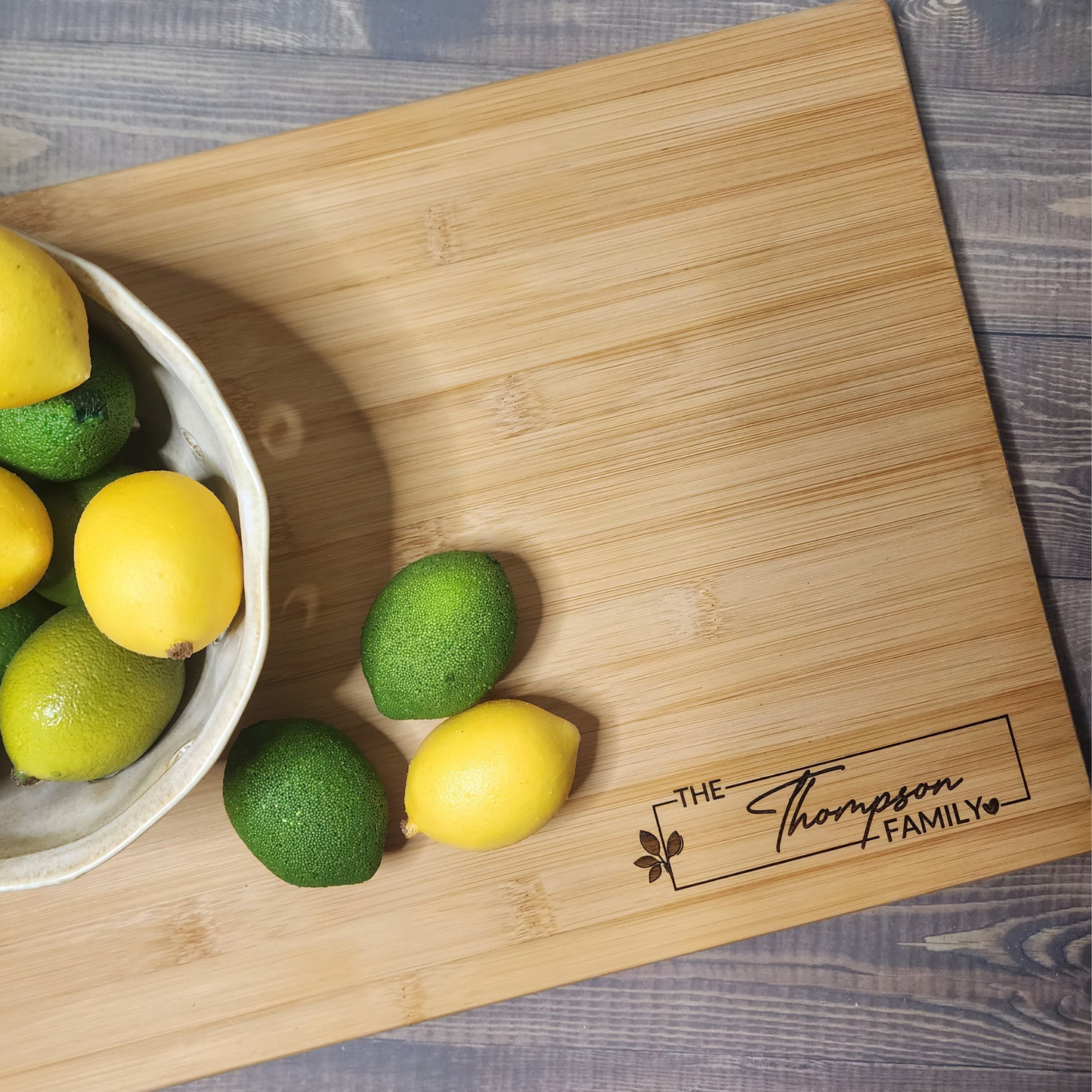 PERSONALIZED BAMBOO CUTTING BOARD