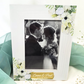 Floral Wedding Wood Photo Frame - Personalized Name Bridal 4x6 Picture Keepsake