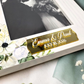 Floral Wedding Wood Photo Frame - Personalized Name Bridal 4x6 Picture Keepsake