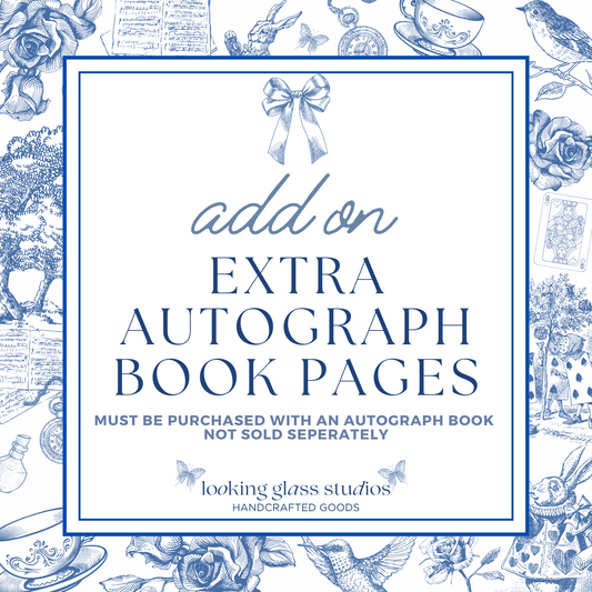 Extra Autograph Pages Add-On  - Additional Pages for Custom Autograph Books  - Must Be Purchased with Book