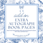 Extra Autograph Pages Add-On  - Additional Pages for Custom Autograph Books  - Must Be Purchased with Book