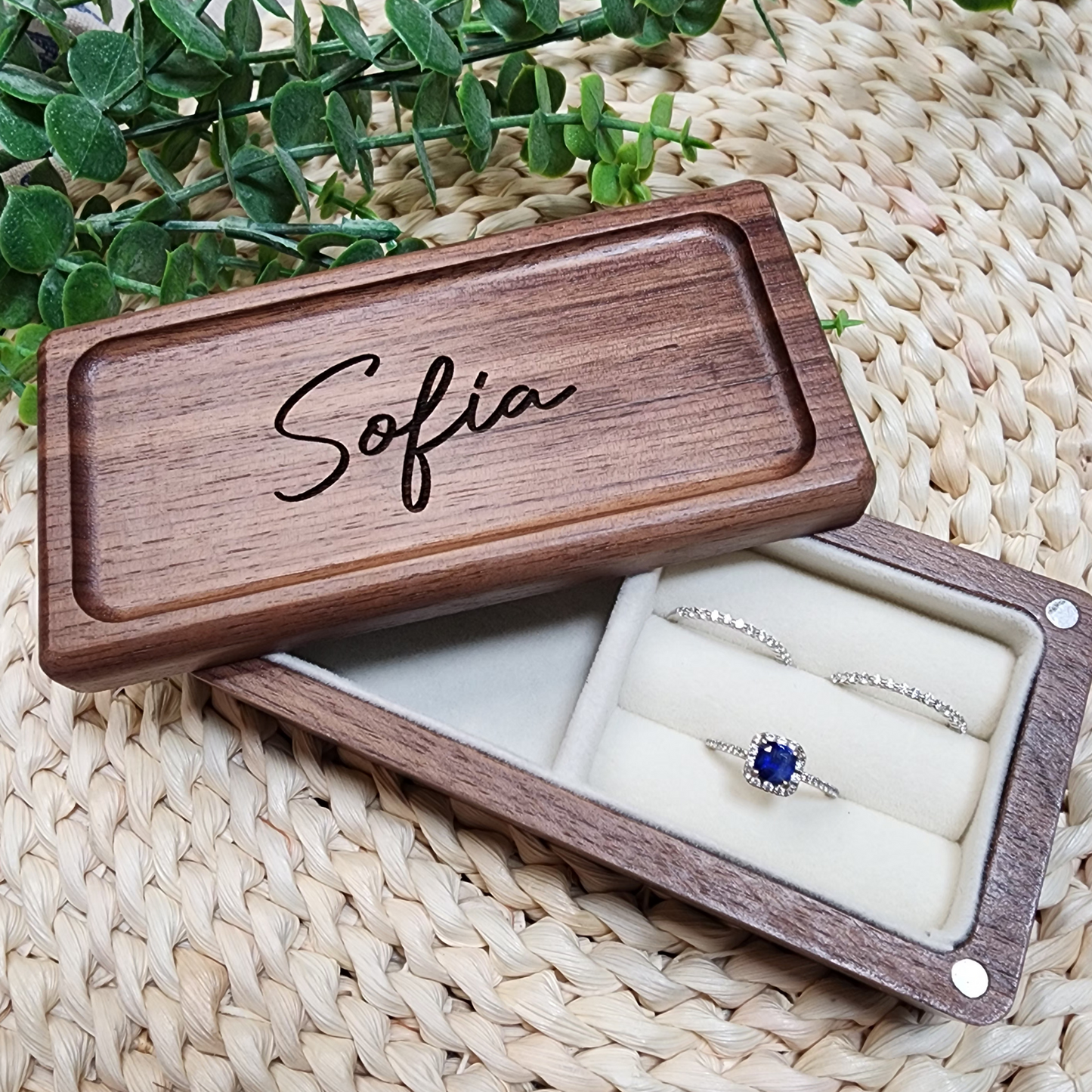 CUSTOM ENGRAVED WOODEN JEWELRY BOX