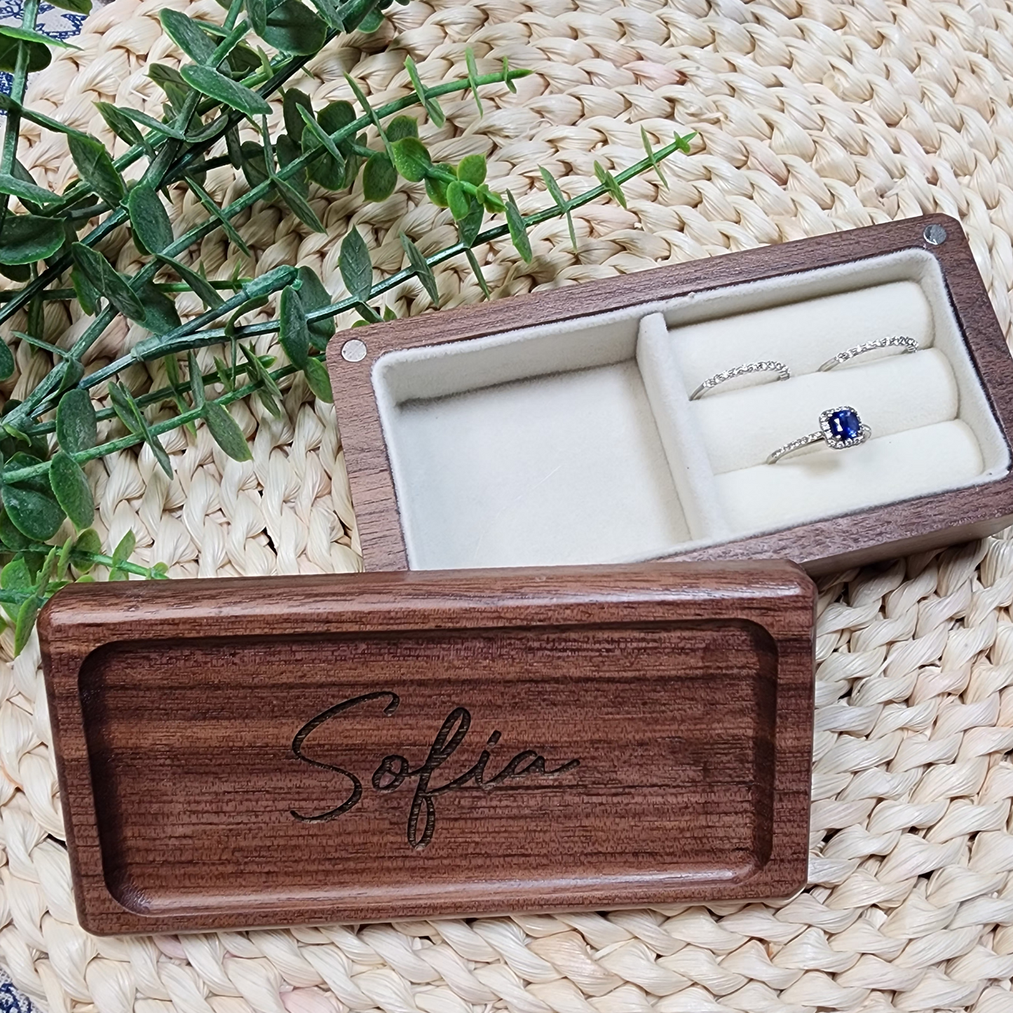 CUSTOM ENGRAVED WOODEN JEWELRY BOX