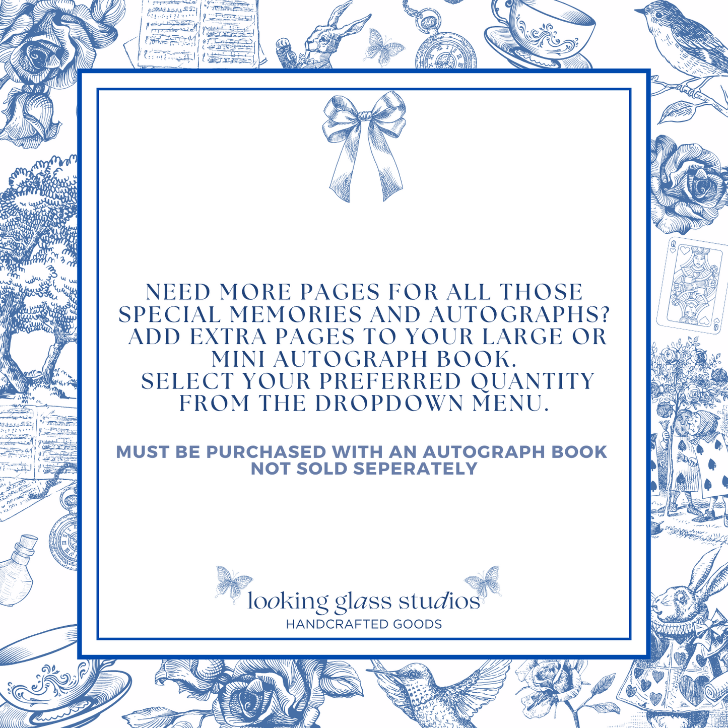Extra Autograph Pages Add-On  - Additional Pages for Custom Autograph Books  - Must Be Purchased with Book
