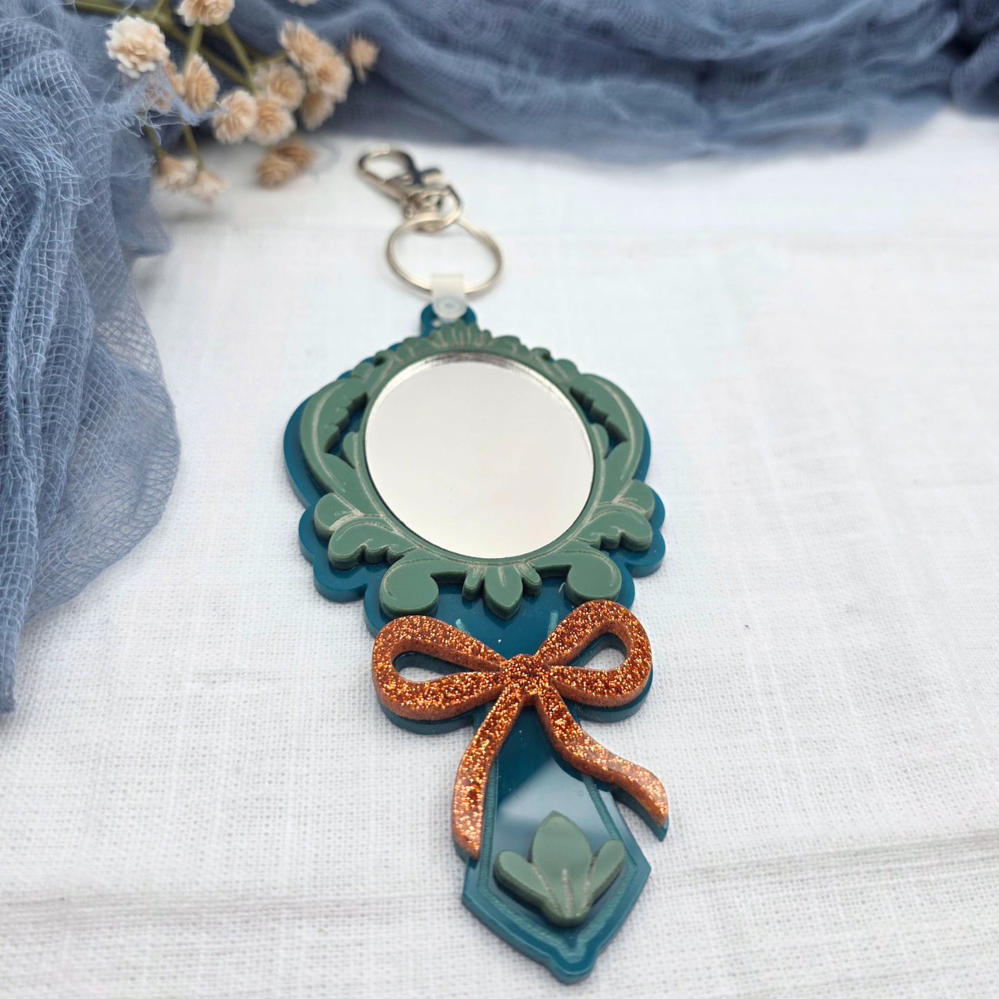 Fairytale Mirror Keychain - Princess Inspired Acrylic Key Ring Bag Charm