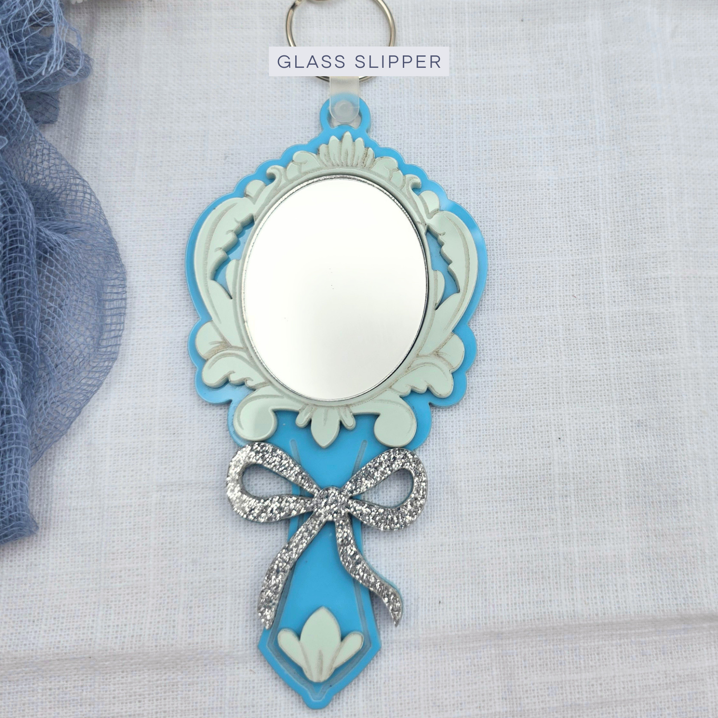 Fairytale Mirror Keychain - Princess Inspired Acrylic Key Ring Bag Charm