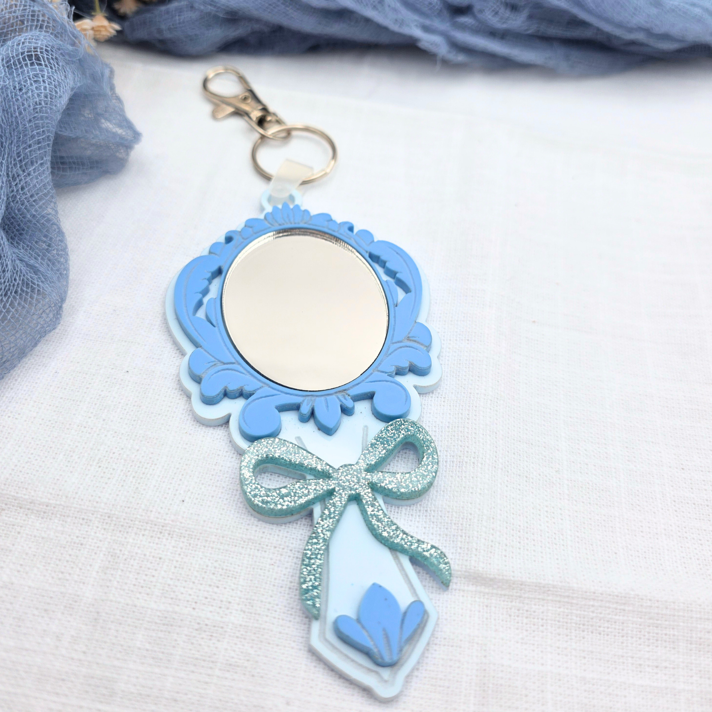 Fairytale Mirror Keychain - Princess Inspired Acrylic Key Ring Bag Charm