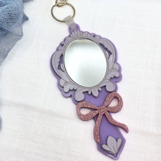Fairytale Mirror Keychain - Princess Inspired Acrylic Key Ring Bag Charm