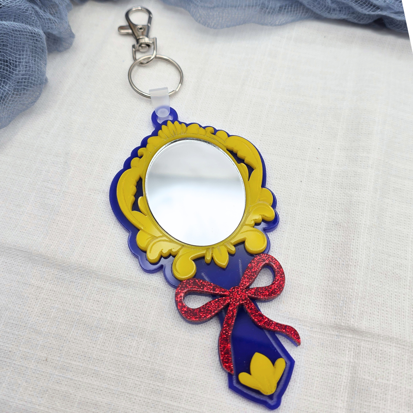Fairytale Mirror Keychain - Princess Inspired Acrylic Key Ring Bag Charm