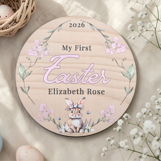 Storybook Baby’s First Easter Sign - Personalized Name Plaque Keepsake Photo Prop