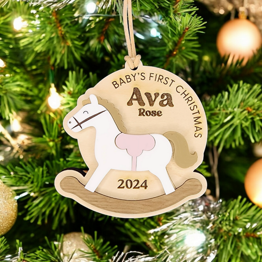 Baby's First Christmas Ornament Rocking Horse